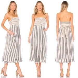 Free People Blue-ish and White Strapless Dress